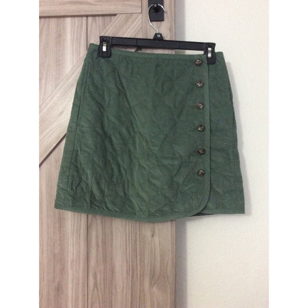 NWT Madewell 0 side button olive green corduroy mini skirt